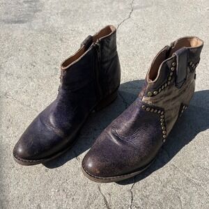 Circle G Studded Star Western Ankle Boots Women 8.5 Distressed Boho Festival Y2K